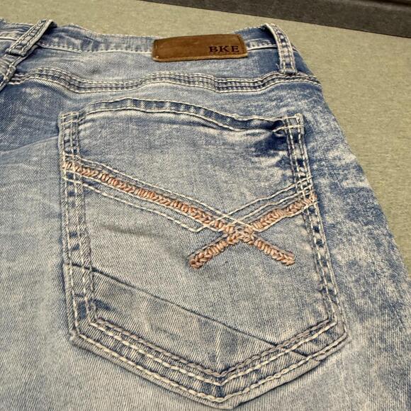 BKE Jake Jeans Mens 34x36 Blue Acid Wash Straight Leg Denim Casual Modern Y2K - Picture 6 of 7